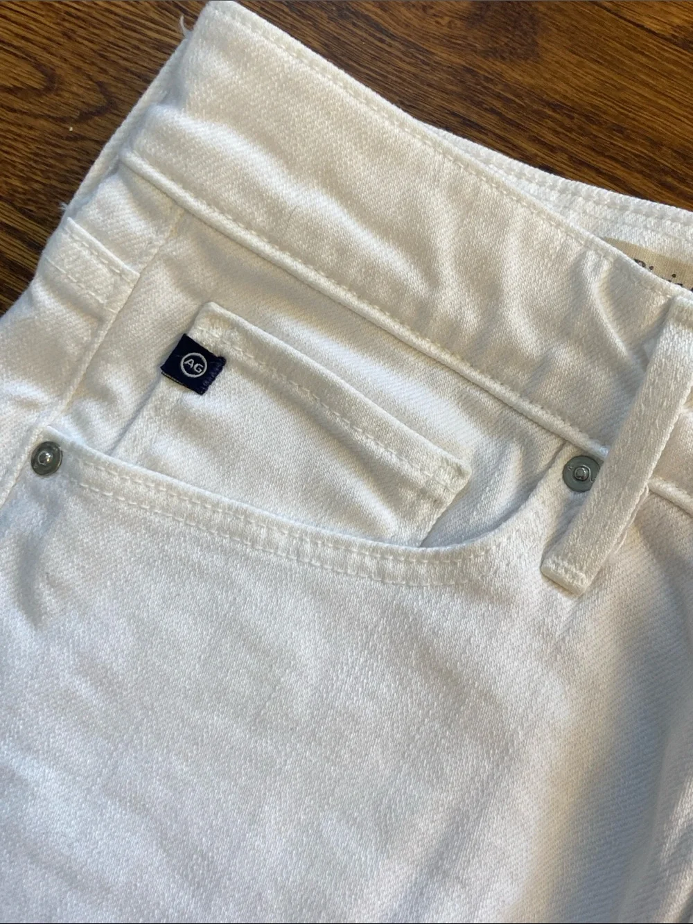 AG Adriano Goldschmied Women's White Denim‎ Cutoff Jean Shorts - Size 25, Summer